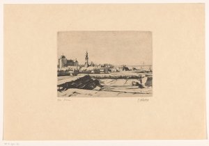 Veere (nesne üzerindeki orijinal başlık) by Rudolf Schönberg (signed by artist)