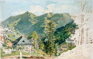 Gamskarkogel ile Gastein manzarası by Rudolf von Alt