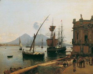 Napoli limanı Vezüv ile by Rudolf von Alt