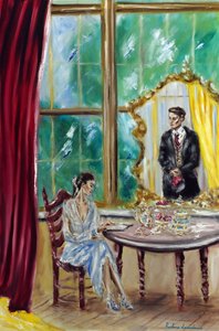 İkindi Çayı, 2022 (tuval üzerine yağlıboya) by Ruslana Levandovska