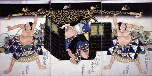 Bir kabuki oyununun 4. perdesinden bir sahne, 