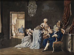 Fransız kraliyet ailesinin (Louis XVI ve Marie Antoinette) devrimciler içeri girmeden önce Louvre