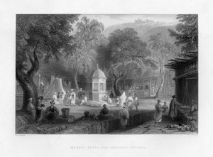 Antakya'da bir pazar sahnesi ve bir çeşme, Türkiye, 1841.
