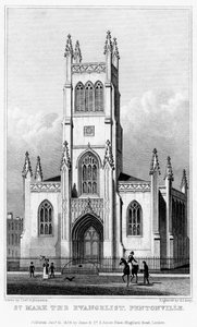 Aziz Mark Evangelist Kilisesi, Pentonville, Islington, Londra, 1828.
