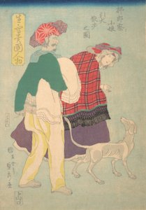Fransız Kız, Siyam Hizmetçisi Eşliğinde Köpek Yürüten, 11. ay, 1860.
