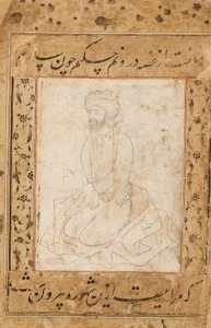 Paltosunun üzerine diz çökmüş derviş, 16. yüzyılın sonlarında - 17. yüzyılın başlarında by Sadiqi Beg