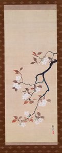 Hanging Scroll Depicting Cherry Blossoms, from A Triptych of the Three Seasons, Japanese, early 19th century 