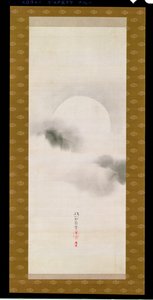 Üç Mevsim Üçlü Parçasından Karla Kaplı Bir Çamı Betimleyen Asma Parşömen, Japonca, 19. yüzyılın başları by Sakai Hoitsu