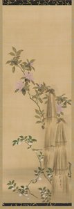 Pembe ve beyaz çiçekler ve hasır örtüler, Edo dönemi, 1761-1828. by Sakai Hoitsu