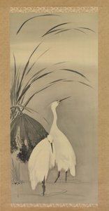 İki Ak balıkçıl ve Lotus, 1761-1828.