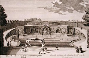 Viyana, Schwarzenberg Prensi bahçesindeki büyük çeşme, Georg-Daniel Heumann (1691-1759) tarafından oyulmuş, c.1724-37 (gravür) yayınlanmıştır (ayrıca bkz. 170853)
