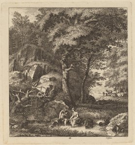 Bir Çoban ve Ayakları Derede Olan Genç Bir Kadın, 1764.