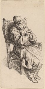 Koltukta Uyuyan Yaşlı Adam by Salomon Koninck
