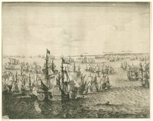 Duins Savaşı (sol plaka), 1639 by Salomon Savery