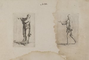 (Figürin Serisi) Ayakta Duran Adam, Sola İşaret Ediyor by Salvator Rosa