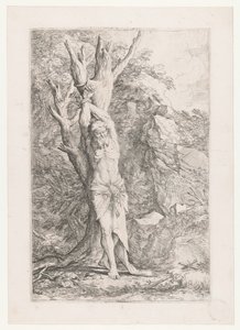Albert bir ağaca bağlı by Salvator Rosa