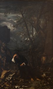 Meditasyonda Demokritos by Salvator Rosa