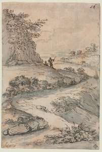 Dolambaçlı Bir Yoldaki Rakamlar by Salvator Rosa