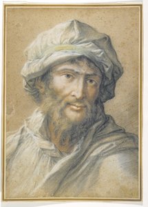 Türban takan sakallı bir adamın başı by Salvator Rosa