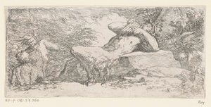 Pan flüt ile satir Tritonlar ve Nehir Tanrıları (dizi başlığı) by Salvator Rosa