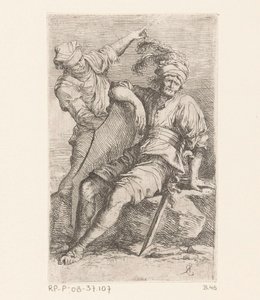 iki asker Küçük Figürler (dizi başlığı) Şekil (seri başlığı) by Salvator Rosa