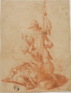 İki Erkek Savaşçı by Salvator Rosa