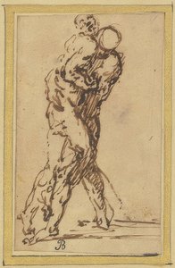 iki güreşçi by Salvator Rosa