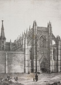 Batalha manastırı, Portekiz, Poliorama Pittoresco'dan Salvatore Puglia tarafından litografi, n 33, 22 Mart by Salvatore Puglia