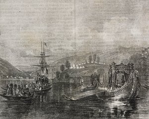 Büyükdere Vadisi ve Baghtche-keui su kemeri, Türkiye, Poliorama Pittoresco'dan Salvatore Puglia tarafından litografi, n 40, 11 Mayıs by Salvatore Puglia