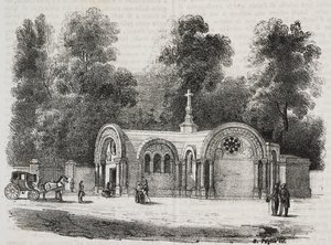 Chapel Royal of Saint Ferdinand, Sablonville, Fransa, Poliorama Pittoresco'dan Salvatore Puglia tarafından litografi, n 13, 4 Kasım by Salvatore Puglia