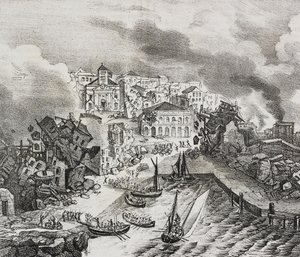 Pointe--Pitre'nin 8 Şubat'taki depremde yıkılması by Salvatore Puglia