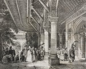 Serraglio'nun giriş holü, Türkiye, Doğu'daki story harem'den, Poliorama Pittoresco'dan litografi, n 12, Ekim 28 by Salvatore Puglia