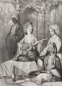 Doğu'da Harem, Poliorama Pittoresco'dan Salvatore Puglia tarafından litografi, n 2, 19 Ağustos by Salvatore Puglia