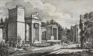 Pere-Lachaise mezarlığı, Paris, Fransa, Poliorama Pittoresco'dan Salvatore Puglia tarafından litografi, n 19, Aralık 17 by Salvatore Puglia