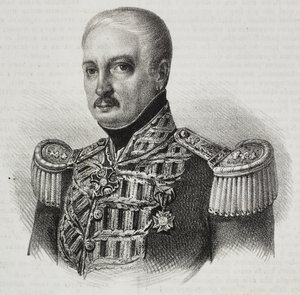 Mareşal Francesco Maria Tanchi'nin Portresi (1773-1843), Poliorama Pittoresco'dan Salvatore Puglia tarafından litografi, n 46, 24 Haziran by Salvatore Puglia