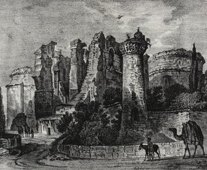 Türkiye, Bergama'daki St John kilisesinin kalıntıları, Poliorama Pittoresco'dan Salvatore Puglia tarafından litografi, n 13, 5 Kasım by Salvatore Puglia