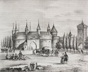 St Florian's Gate, Krakow, Polonya, Poliorama Pittoresco'dan Salvatore Puglia tarafından litografi, n 22, 4 Ocak by Salvatore Puglia