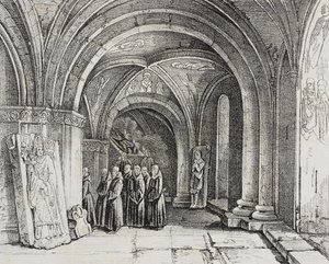 Basel Katedrali'nin yer altı kilisesi, İsviçre, Poliorama Pittoresco'dan Salvatore Puglia tarafından litografi, n 50, 22 Temmuz by Salvatore Puglia