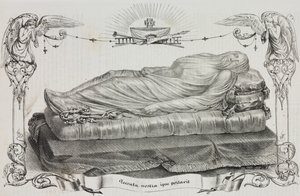 Peçeli İsa, Giuseppe Sanmartino (yaklaşık 1720-1793), Cappella Sansevero, Napoli, Campania, İtalya, Poliorama Pittoresco'dan Salvatore Puglia'nın litografisi, n 33, Mart 26