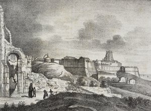 Crotone'nin görünümü, Calabria, İtalya, Poliorama Pittoresco'dan Salvatore Puglia tarafından litografi, n 51, 29 Temmuz by Salvatore Puglia