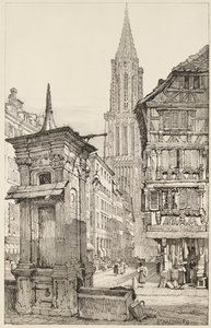 Rue Merciere ve Strasbourg Katedrali