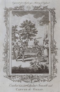 Edmund Ironside ve Canute the Great arasındaki mücadele (gravür) by Samuel (after) Wale