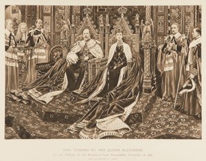 Kral Edward VII ve Kraliçe Alexandra Parlamentoda