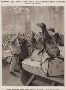 Bir çay konserinde fokları besleyen yaralı askerler ve denizciler by Samuel Begg