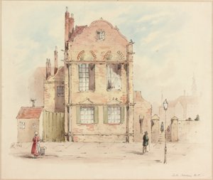 Forth House, Newcastle upon Tyne, 1843 (kağıt üzerinde kalem ve tuvalet) by Samuel Bilston