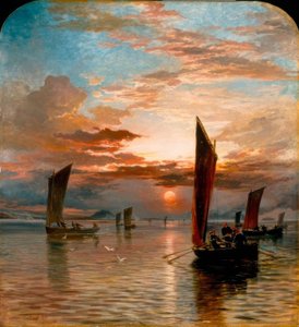 Forth üzerinde günbatımı by Samuel Bough