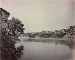 Mağazalar Köprüsü, Srinagar, Keşmir by Samuel Bourne