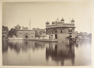 Altın Tapınak, Umritsar.  Fotoğrafçı: Bourne, Samuel Altın Tapınak, Umritsar.  Fotoğrafçı: Bourne, Samuel  Hindistan fotoğraflarından oluşan albüm, ağırlıklı olarak Samuel Bourne tarafından  1864 by Samuel Bourne