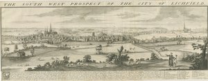 Lichfield - Güney Batı Prospect: gravür by Samuel Buck