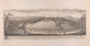 Shrewsbury, Shropshire Güney Batı Prospect by Samuel Buck